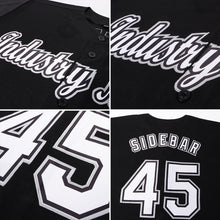 Load image into Gallery viewer, Custom Black White-Gray Baseball Jersey