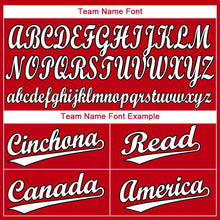 Load image into Gallery viewer, Custom Red White-Black Baseball Jersey