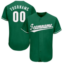 Load image into Gallery viewer, Custom Kelly Green White-Gray Baseball Jersey