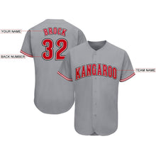 Load image into Gallery viewer, Custom Gray Red-White Baseball Jersey