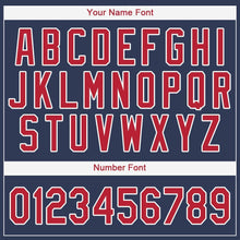 Load image into Gallery viewer, Custom Navy Red-White Baseball Jersey