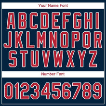 Load image into Gallery viewer, Custom Navy Red-White Baseball Jersey