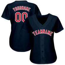 Load image into Gallery viewer, Custom Navy Red-White Baseball Jersey