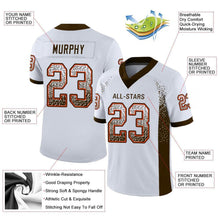Load image into Gallery viewer, Custom White Brown-Orange Drift Fashion Football Jersey