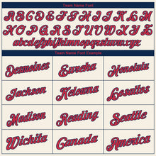 Load image into Gallery viewer, Custom Cream Red-Navy Authentic Baseball Jersey