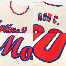 Load image into Gallery viewer, Custom Cream Red-Royal Authentic Baseball Jersey