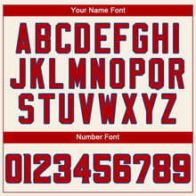 Load image into Gallery viewer, Custom Cream Red-Royal Authentic Baseball Jersey