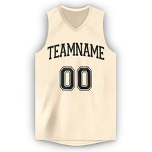 Load image into Gallery viewer, Custom Cream Black V-Neck Basketball Jersey - Fcustom