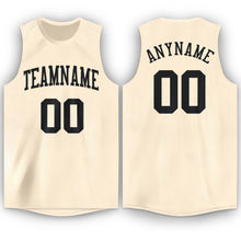Load image into Gallery viewer, Custom Cream Black Round Neck Basketball Jersey - Fcustom