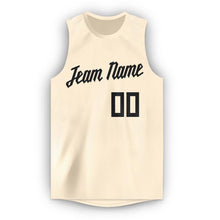 Load image into Gallery viewer, Custom Cream Black Round Neck Basketball Jersey - Fcustom
