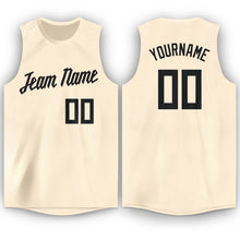 Load image into Gallery viewer, Custom Cream Black Round Neck Basketball Jersey - Fcustom