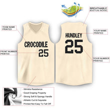 Load image into Gallery viewer, Custom Cream Black V-Neck Basketball Jersey - Fcustom