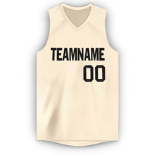 Load image into Gallery viewer, Custom Cream Black V-Neck Basketball Jersey - Fcustom
