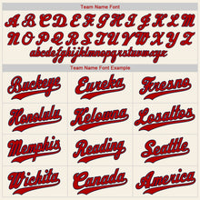 Load image into Gallery viewer, Custom Cream Red-Navy Authentic Baseball Jersey