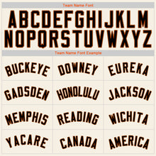 Load image into Gallery viewer, Custom Cream Black Orange-Old Gold Authentic Baseball Jersey