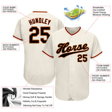 Load image into Gallery viewer, Custom Cream Black Orange-Old Gold Authentic Baseball Jersey