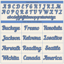 Load image into Gallery viewer, Custom Cream Light Blue-Steel Gray Authentic Father's Day Baseball Jersey