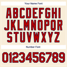 Load image into Gallery viewer, Custom Cream Red-Navy Authentic Throwback Rib-Knit Baseball Jersey Shirt