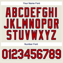 Load image into Gallery viewer, Custom Cream Red-Navy Authentic Throwback Rib-Knit Baseball Jersey Shirt