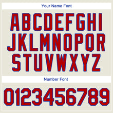 Load image into Gallery viewer, Custom Cream Red-Royal Authentic Throwback Rib-Knit Baseball Jersey Shirt