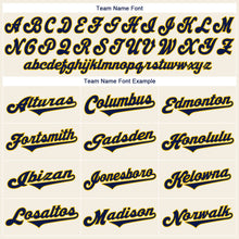 Load image into Gallery viewer, Custom Cream Navy-Gold Authentic Baseball Jersey