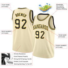 Load image into Gallery viewer, Custom Cream Navy-Gold Round Neck Rib-Knit Basketball Jersey