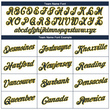 Load image into Gallery viewer, Custom Cream Navy-Gold Performance T-Shirt