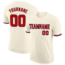 Load image into Gallery viewer, Custom Cream Red-Navy Performance T-Shirt