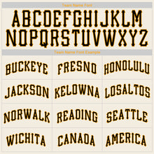 Load image into Gallery viewer, Custom Cream Black-Gold Authentic Throwback Rib-Knit Baseball Jersey Shirt