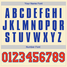 Load image into Gallery viewer, Custom Cream Orange-Royal Authentic Throwback Rib-Knit Baseball Jersey Shirt