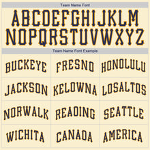 Load image into Gallery viewer, Custom Cream Navy-Gold Authentic Throwback Rib-Knit Baseball Jersey Shirt