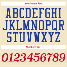 Load image into Gallery viewer, Custom Cream Red-Royal Authentic Throwback Rib-Knit Baseball Jersey Shirt