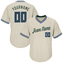Load image into Gallery viewer, Custom Cream Hunter Green-Royal Authentic Throwback Rib-Knit Baseball Jersey Shirt