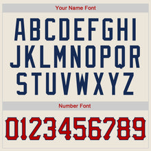 Load image into Gallery viewer, Custom Cream Red-Navy Authentic Baseball Jersey