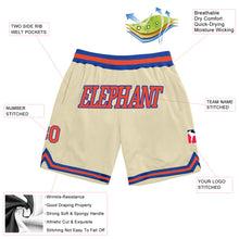 Load image into Gallery viewer, Custom Cream Orange-Royal Authentic Throwback Basketball Shorts