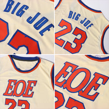 Load image into Gallery viewer, Custom Cream Royal-Red Authentic Throwback Basketball Jersey