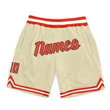 Load image into Gallery viewer, Custom Cream Orange-White Authentic Throwback Basketball Shorts