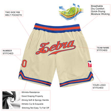 Load image into Gallery viewer, Custom Cream Orange-Royal Authentic Throwback Basketball Shorts