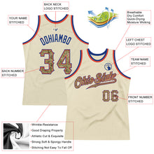 Load image into Gallery viewer, Custom Cream Camo-Royal Authentic Throwback Basketball Jersey
