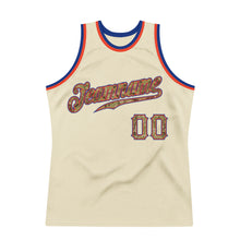 Load image into Gallery viewer, Custom Cream Camo-Royal Authentic Throwback Basketball Jersey