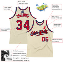 Load image into Gallery viewer, Custom Cream Red-Navy Authentic Throwback Basketball Jersey