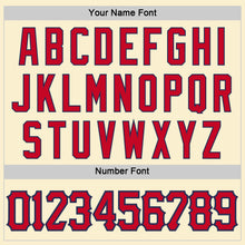 Load image into Gallery viewer, Custom Cream Red-Navy Authentic Throwback Basketball Jersey