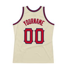 Load image into Gallery viewer, Custom Cream Red-Navy Authentic Throwback Basketball Jersey