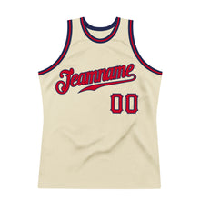 Load image into Gallery viewer, Custom Cream Red-Navy Authentic Throwback Basketball Jersey