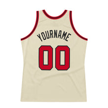 Load image into Gallery viewer, Custom Cream Red-Black Authentic Throwback Basketball Jersey