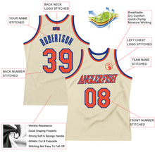 Load image into Gallery viewer, Custom Cream Orange-Royal Authentic Throwback Basketball Jersey