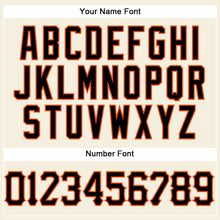 Load image into Gallery viewer, Custom Cream Black Pinstripe Black-Orange Authentic Baseball Jersey