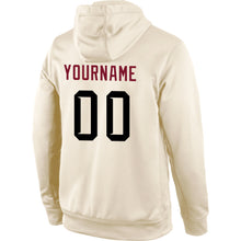 Load image into Gallery viewer, Custom Stitched Cream Black-Crimson Sports Pullover Sweatshirt Hoodie