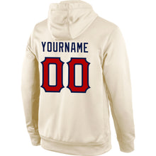 Load image into Gallery viewer, Custom Stitched Cream Red-Navy Sports Pullover Sweatshirt Hoodie