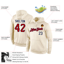 Load image into Gallery viewer, Custom Stitched Cream Red-Navy Sports Pullover Sweatshirt Hoodie